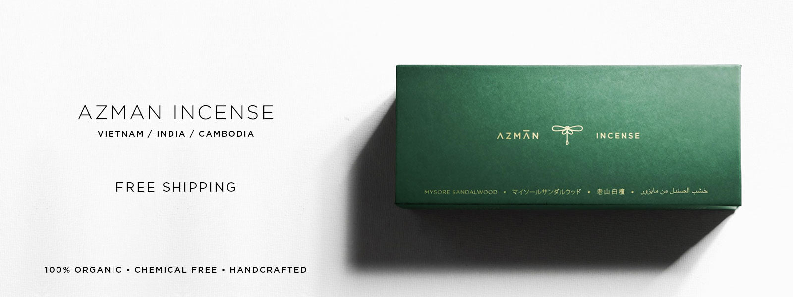 Azman Perfumes' rare and exclusive Incense product. The incense is presented in an elegant green luxury hard box and includes an incense stand and an information leaflet. All incense are 100% Organic, Chemical free, Handcrafted.