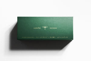 Azman Perfumes' rare and exclusive Incense product. The incense is presented in an elegant green luxury hard box and includes an incense stand and an information leaflet. All incense are 100% Organic, Chemical free, Handcrafted.